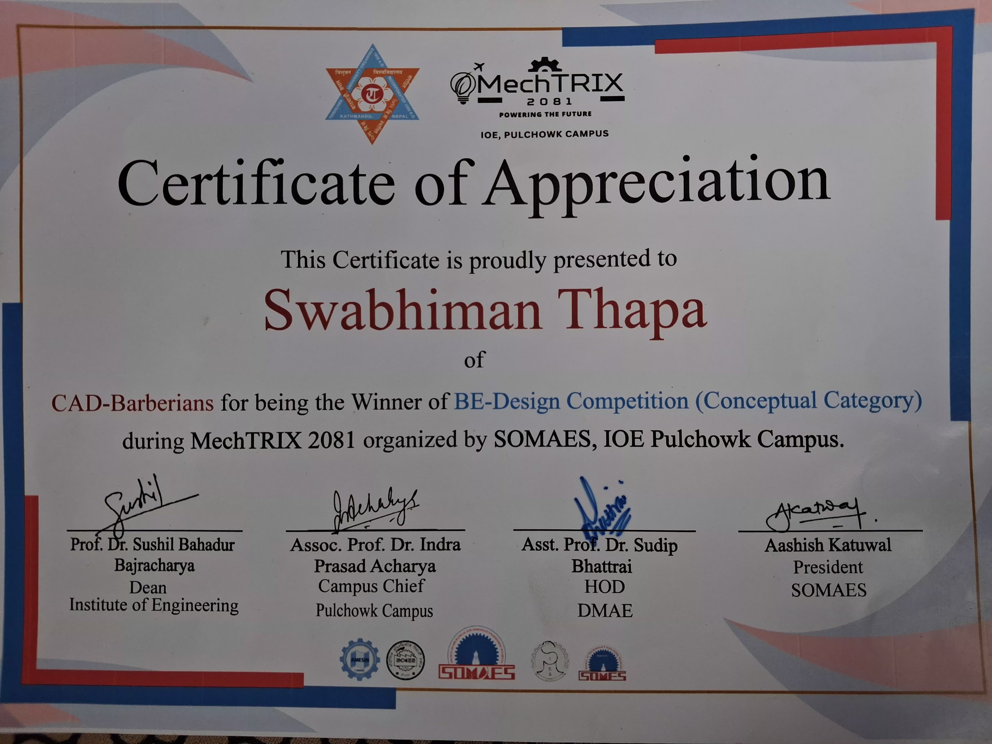 Certificate title certificate